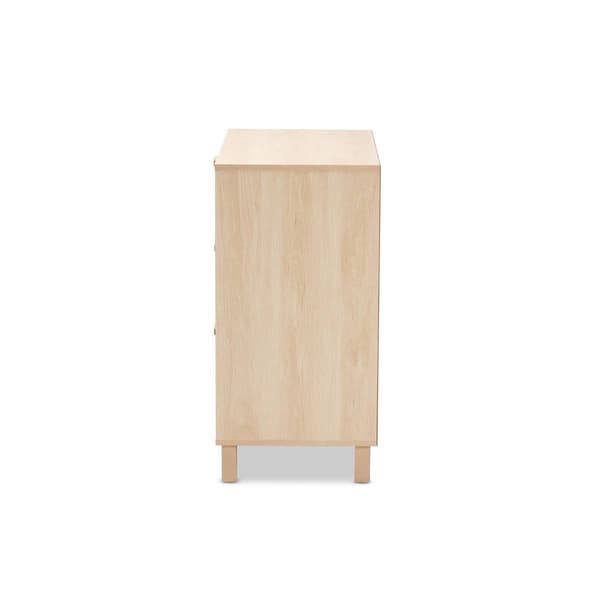 Baxton Studio Sebille Light Brown Wood 3-Drawer Storage Chest