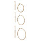 Nine West 28mm/34mm/44mm Gold-Tone Hoop Trio Earrings - image 1