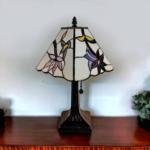 HomeRoots 15in. Red Bird Candlestick Table Lamp