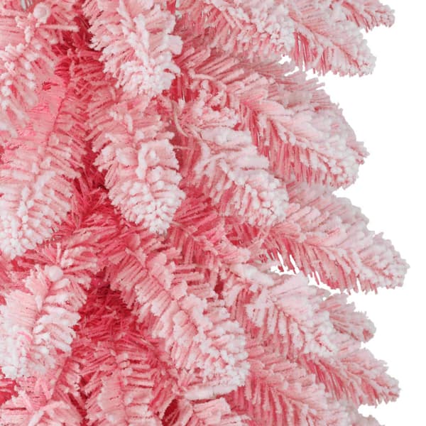 Puleo International 6ft. Pre-Lit Flocked Alpine Christmas Tree