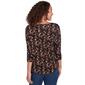Petite Emaline Key Items 3/4 Sleeve Floral Boat Neck Tee - image 2