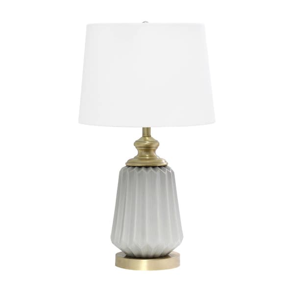 Lalia Home Classix 25in. Fluted Ceramic & Metal Table Lamp