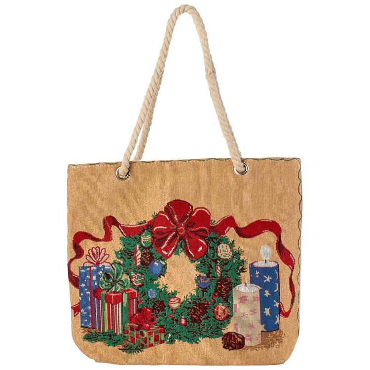 Renshun Wreath Tapestry Tote