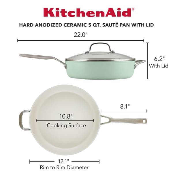 KitchenAid 5qt.Hard Anodized Ceramic Nonstick Saut&#233; Pan with Lid