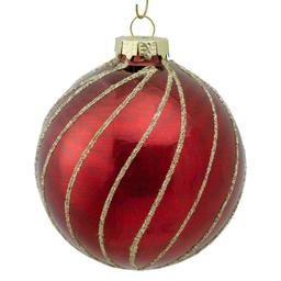 Northlight Seasonal 4ct. Glitter Striped Christmas Ball Ornaments