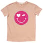 Girls (7-16) No Comment Short Sleeve Smile Face Graphic Tee - image 1