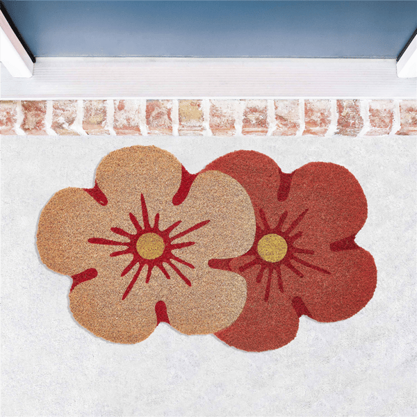 VCNY Home  Floral Shape Die Cut Outdoor Coir Doormat
