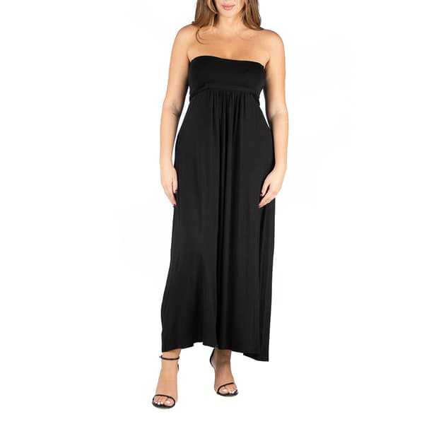 Plus Size 24/7 Comfort Apparel Belted Empire Waist Maxi Dress - image 