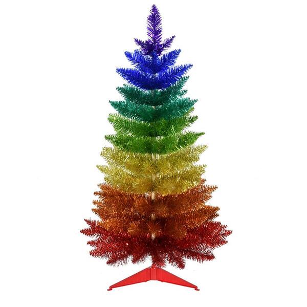 Kurt S. Adler 3ft Foil Rainbow Tree - image 