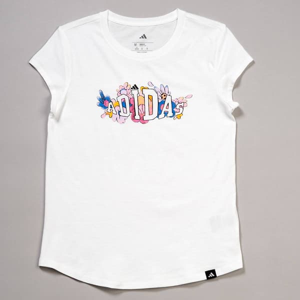 Girls (7-16) adidas(R) Sporty Floral Short Sleeve Essential Tee