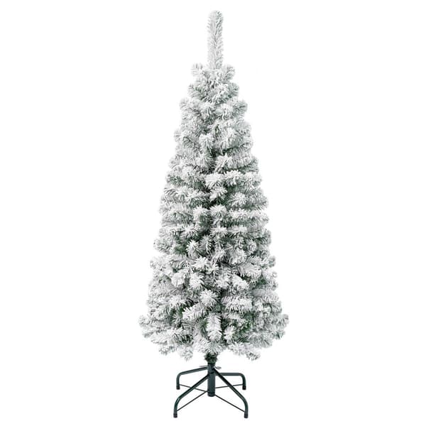 National Tree 4.5ft Acacia Pencil Slim Flocked Tree