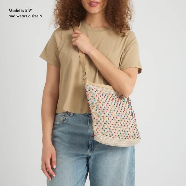 The Sak Lucia Crochet Crossbody - Ecru Multi Beads