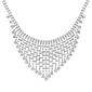 Roman Silver-Tone Crystal Cup Chain Drop Collar Necklace - image 1