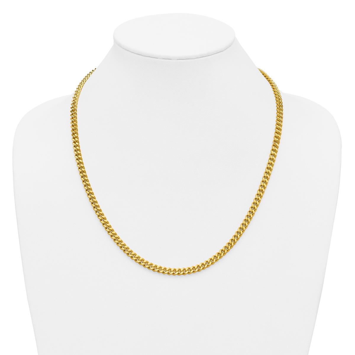 Gold Plated over Sterling Silver Curb Chain Necklace