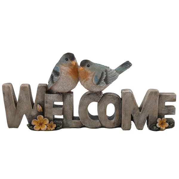 Birds and Flowers Welcome Sign - image 