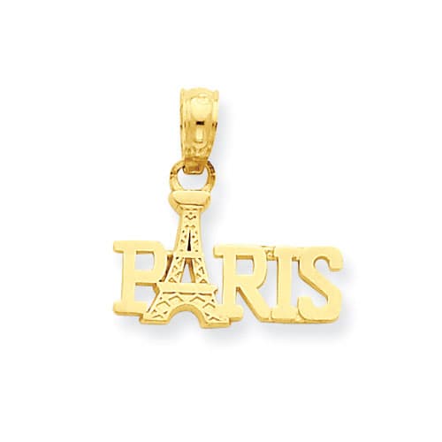 Gold Classics&#40;tm&#41; 14k. Paris & Eiffel Tower Pendant - image 