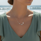 Saffron 0.5ctw. Moissanite Diamond Dolphin Pendant Necklace - image 4