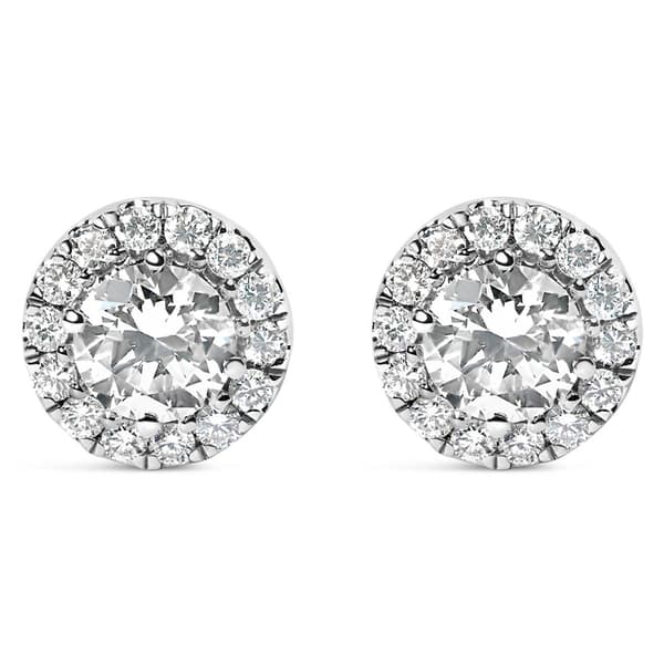 Haus of Brilliance 1ctw. Blue Lab Grown Diamond Halo Earrings