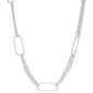 Sterling Silver Double Link Chain Necklace with Stations - image 1