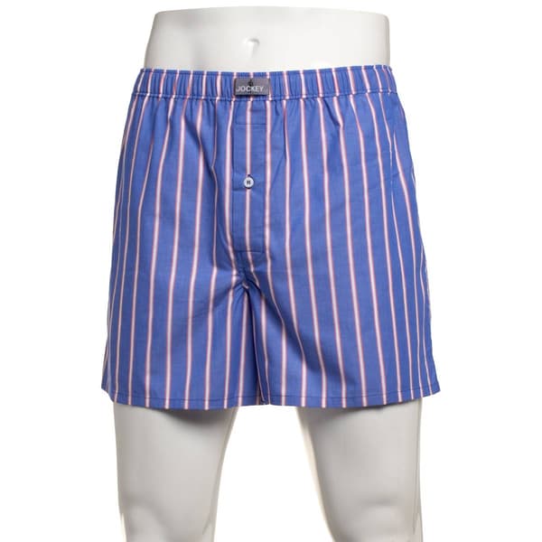 Mens Jockey(R) Blue Stripe Single Woven Boxers - image 
