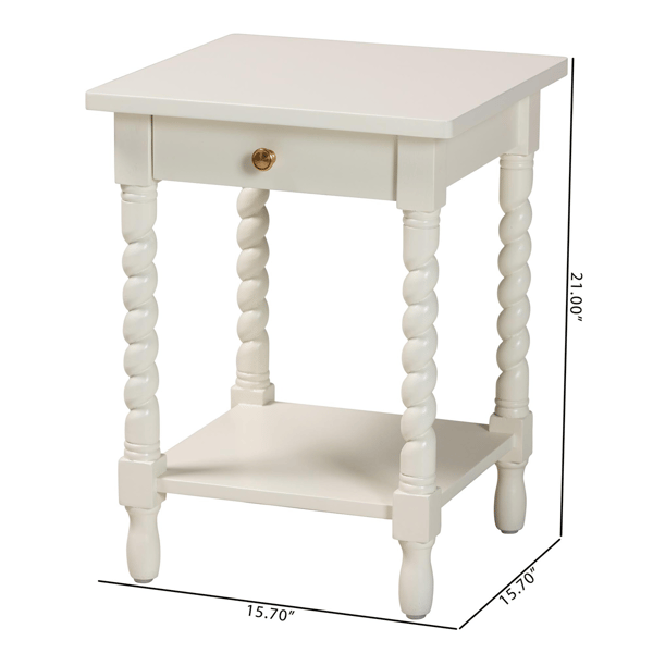 Baxton Studio Niklas Nightstand with Twisted Legs