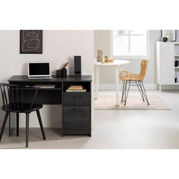 South Shore Tassio Gray Oak 2-Drawer Desk