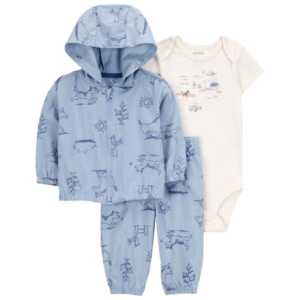 Baby Boy (NB-12M) Carter''s(R) 3pc. Farm Animals Cardigan Set - image 