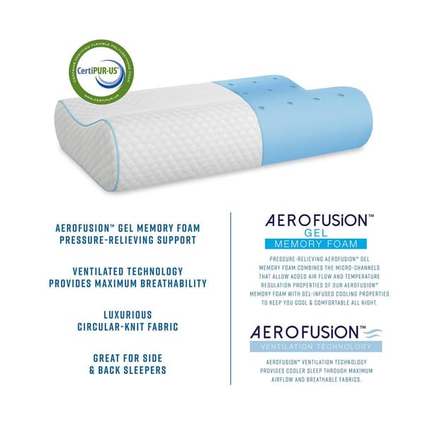 Bodipedic&#8482; AeroFusion Contour Gel-Infused Memory Foam Bed Pillow