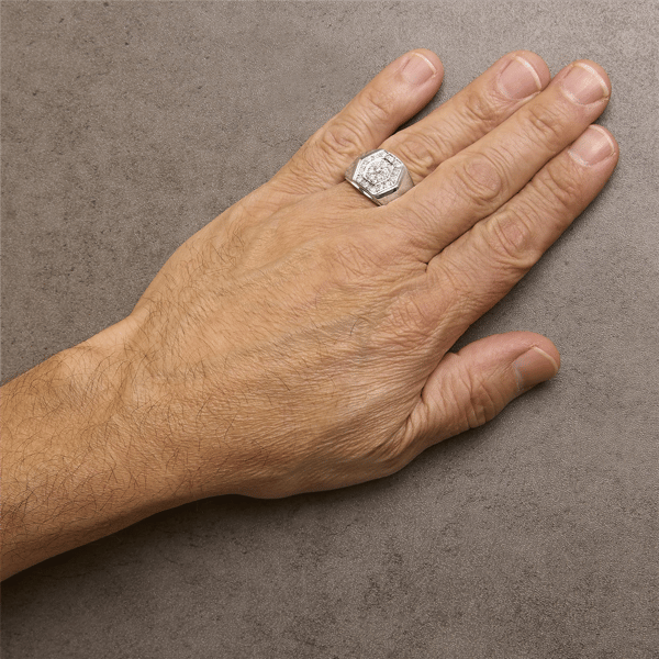 Mens Haus of Brilliance 1/2ctw. Multi-Diamond Hexagon Frame Ring
