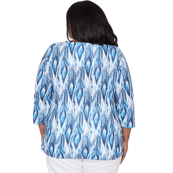 Plus Size Alfred Dunner Mykonos Ikat Embellished Blouse