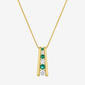 Gemstone Classics(tm) Lab Grown Sapphire & Emerald Ladder Pendant - image 1