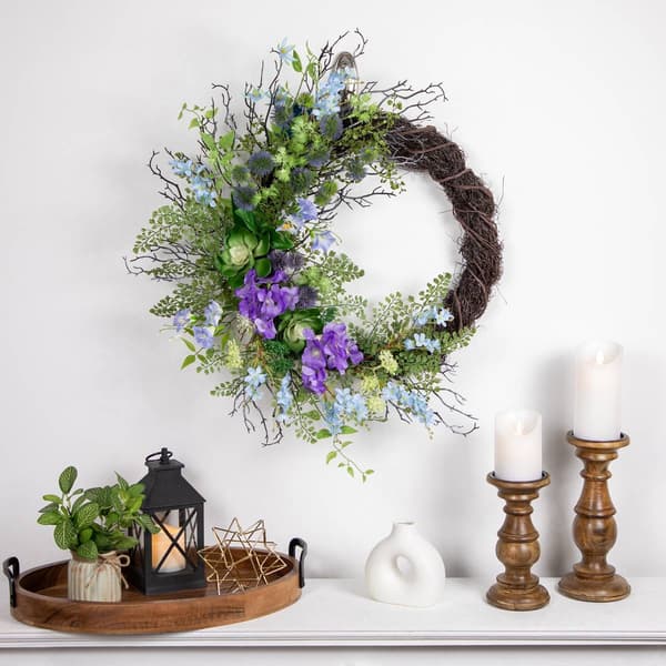 Northlight Seasonal Artificial Mixed Wildflowers Spring Wreath