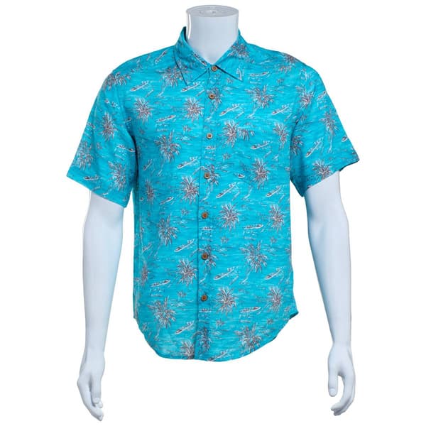 Mens Joe Marlin Palm River Button Down Shirt - image 