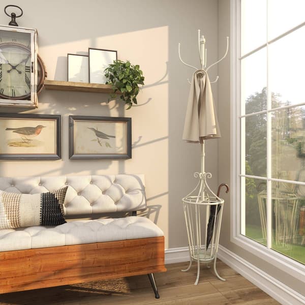 9th & Pike® Farmhouse White Metal Coat Rack