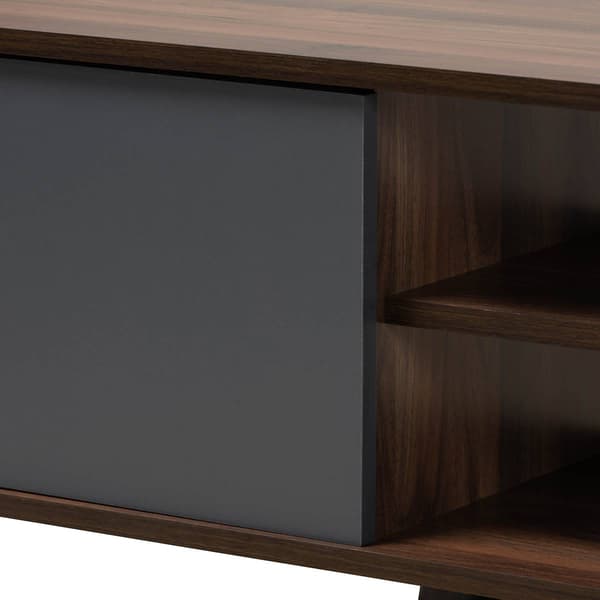 Baxton Studio Clapton Walnut Brown Finished Wood TV Stand