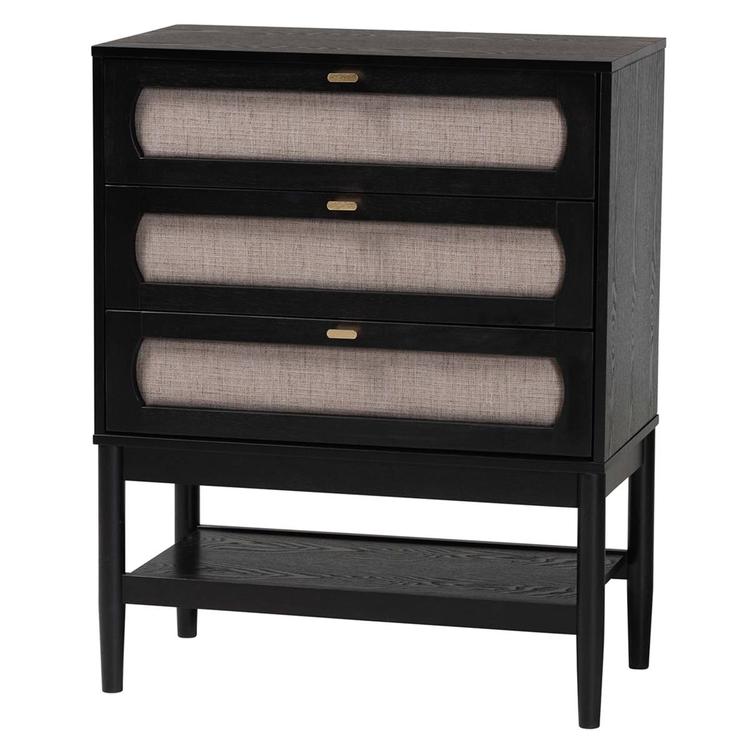 Baxton Studio Shirin Mid-Century Wood 3-Drawer Chest