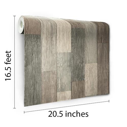 RoomMates® Dark Weathered Plank Peel &amp; Stick Wallpaper