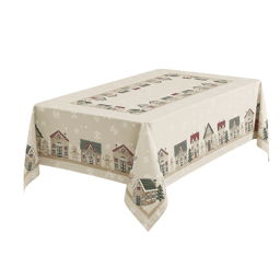 Avanti Linens Gingerbread Village Tablecloth