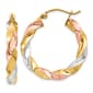 Gold Classics&#40;tm&#41; Tri-Color Twist Hoop Earrings - image 1