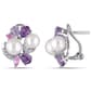 Gemstone Classics(tm) Rose De France Pearl Cluster Earrings - image 1