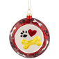 Northlight Bones & Heart Dog Food Bowl Glass Christmas Ornament - image 1