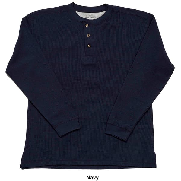Mens Preswick & Moore&#174; Long Sleeve Thermal Henley Pajama Shirt