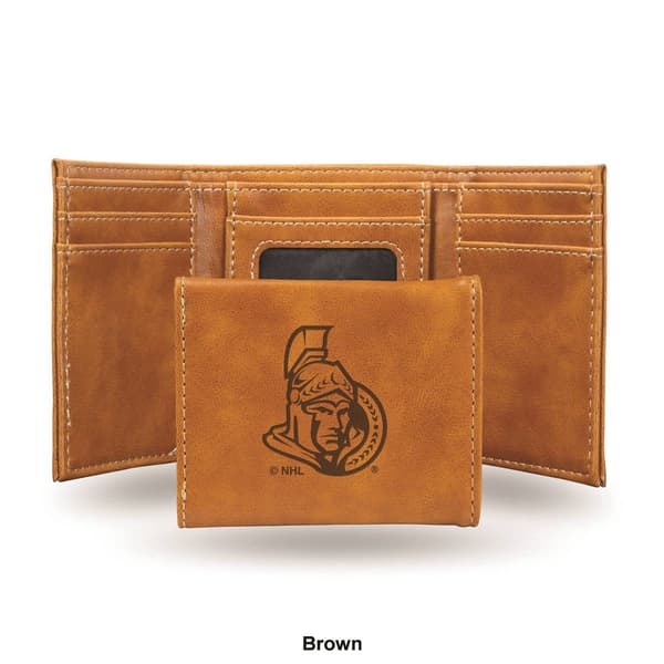 Mens NHL Ottawa Senators Faux Leather Trifold Wallet
