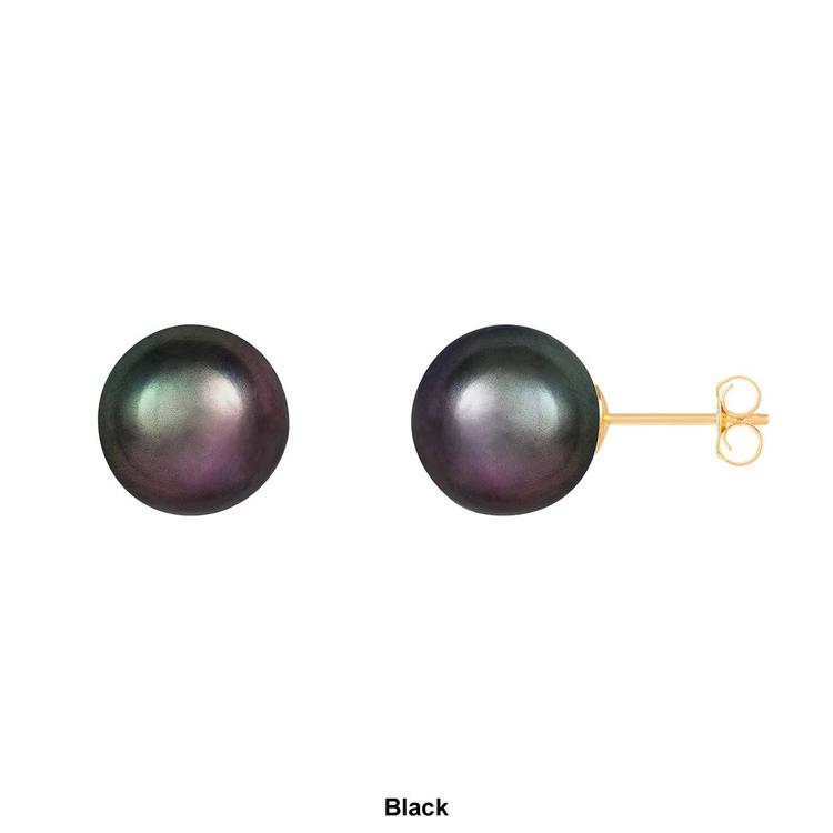 Splendid Pearls 14kt. Gold 10mm Round Pearl Stud Earrings