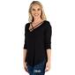 24/7 Comfort Apparel 3/4 Sleeve Strappy Tunic Top - image 3