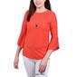 Petite NY Collection 3/4 Tulip Sleeve Scoop Neck Blouse - image 4