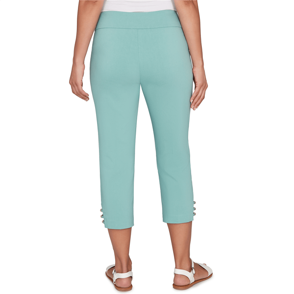 Womens Hearts of Palm Fresh Start Solid Tech Stretch Capris
