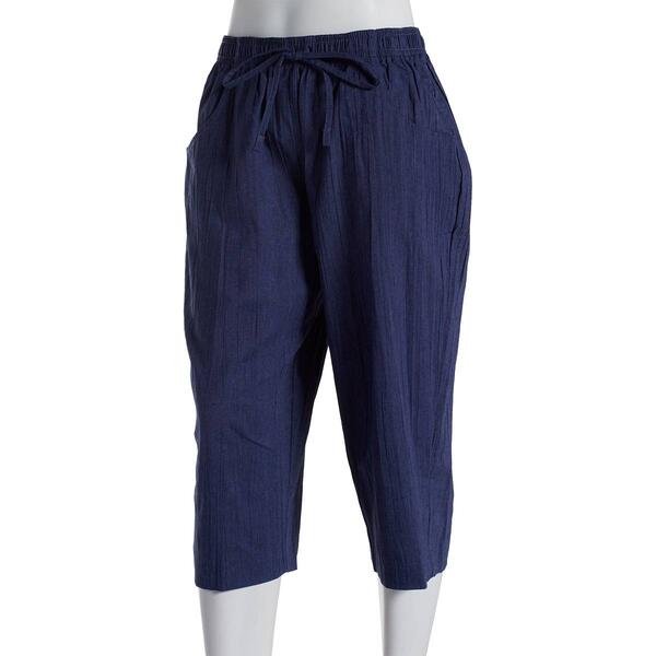 Petite Jeno Neuman Cotton Crinkle Tie Front Capri Pants - image 