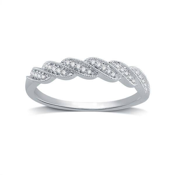 Endless Affection&#40;tm&#41; 1/10ctw. Diamond Sterling Silver Braid Ring - image 
