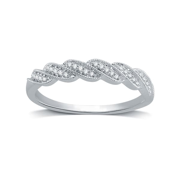 Endless Affection&#40;tm&#41; 1/10ctw. Diamond Sterling Silver Braid Ring - image 